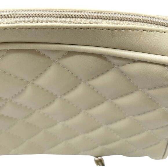 Vintage Jennifer Moore Crossbody Quilted Cream Handbag Gold Chain  10"X2.75”X7” - Picture 10 of 12
